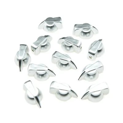 Image of KAISH Pack of 12 Clear Flat Top Guitar Amplifier Knob Transparent Effect Pedal Chicken Head Knobs