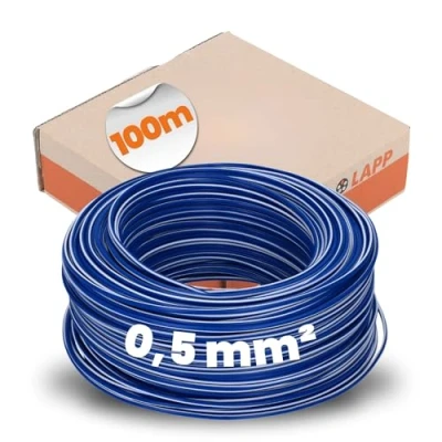 Image of 100m LAPP 4510921 PVC Single Nad H05V K 0.5 Mmâ² Dark Blue White Two Tedbow