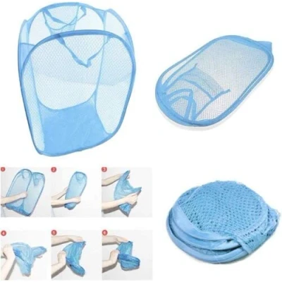 Image of Toysrex Foldable Pop Up Mesh Washing Laundry Basket Bag Bin Hamper Toy Tidy Storage Organiser Organizer(SKY BLUE)