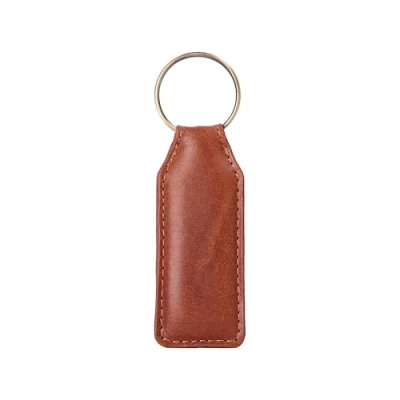 Image of WOODBRIDGE Genuine Leather Keyring, Keychain Holder, Brown Keyring (Tan)