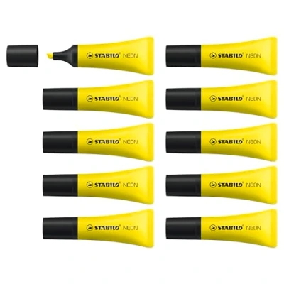 Image of Highlighter STABILO NEON Pack of 10 yellow