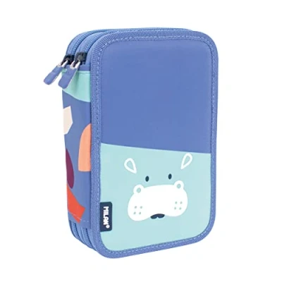Image of MILAN® Fun Animals Special Series 2 Tier Pencil Case Blue