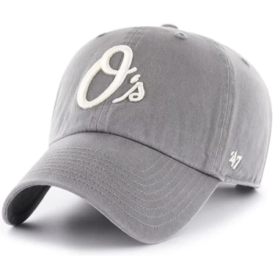 Image of &#039;47 MLB Unisex Adult Dark Grey Clean Up Adjustable Hat Cap One Size, Baltimore Orioles, size