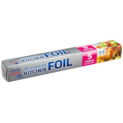 Image of HOMESHOPA Kitchen Foil, Heavy Duty Food Service Catering Aluminium Foil Roll, Tin for Cooking, Roasting, Wrapping, Baking, Grilling &amp; BBQ (5 Metres/30cm Wide)