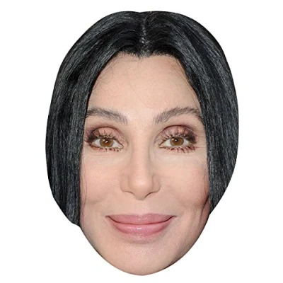 Image of FoxyPrinting CHER JB Music Star Fancy Dress Cardboard Celebrity Party Face Mask