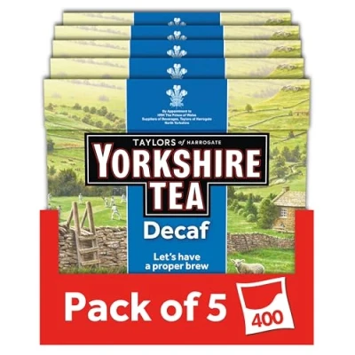 Image of Yorkshire Tea Decaffeinated Bags 80 (Pack of 5, total 400 bags)