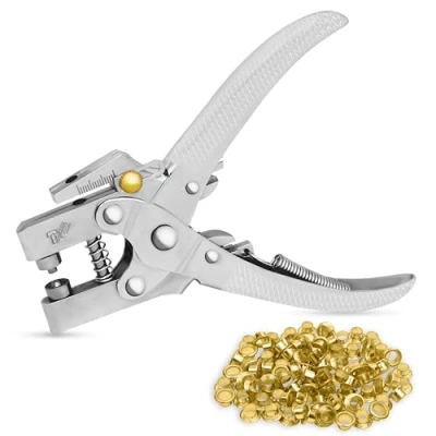 Image of Kurtzy Eyelet Punch Kit with Pliers and Eyelets Fabric &amp; Leather Hole Grommet Tool Belt Puncher for Clothes, Shoes Bags