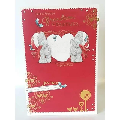 Image of Grandson &amp; Partner Me to You Bear Christmas Card