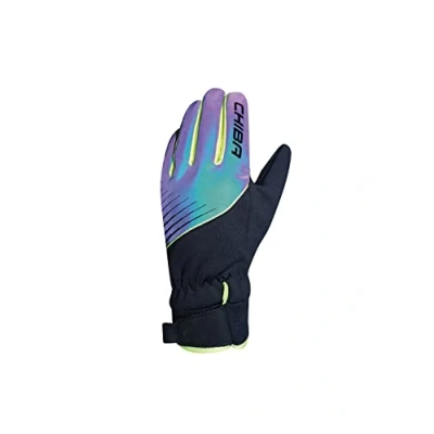 Image of Chiba Kids Waterproof Children&#039;s Winter Cycling Gloves Long Reflective Rainbow / Black 2024 Size S (7)