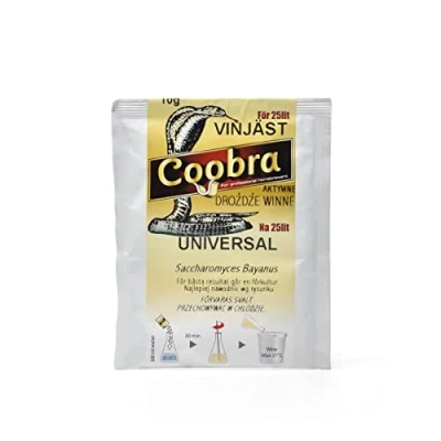 Image of Active wine Yeast COOBRA UNIVERSAL 10g per 25 30L of ALL types house wines PURPOSE YEAST, Powder Dry