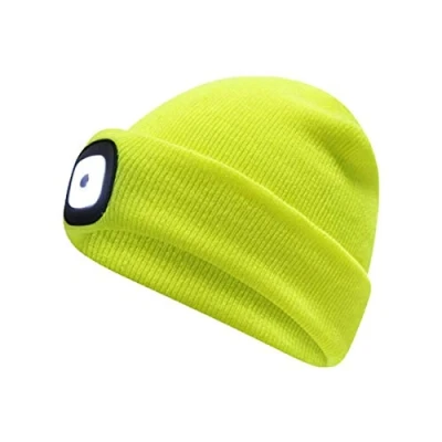 Image of undercover lingerie Mens Pro Climate Beanie Hat with LED Light MA348 Hi Vis Yellow