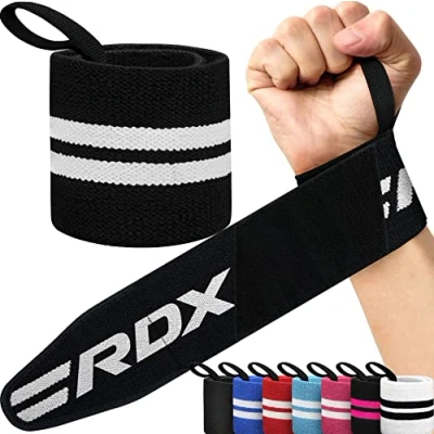 Image of RDX Weight Lifting Wrist Wraps Support, IPL USPA Approved, Elasticated Pro 18 Cotton Straps, Thumb Loop, Powerlifting Bodybuilding Fitness Strength Gym Training WOD Workout, Gymnastics Calisthenics