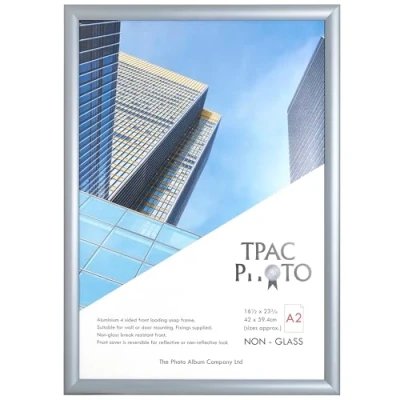 Image of ThePhotoAlbumCo Snap A2 (42x59cm) Silver Frame Pack of 1 Acrylic (Non Glass) Front TPAC SNAPA2S 1PK