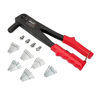 Image of Arrow Heavy Duty Riveter, Professional Swivel Head Pop Rivet Gun with Assorted 120 Rivets
