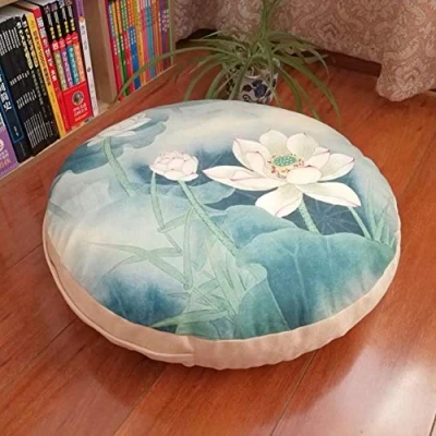 Image of Detachable Round Cushion Thickened Soft Japanese Tatami Floor Linen Sofa Pillow Seat Pad Meditation Cushion,A,50cm(20inch)