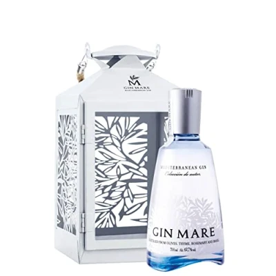 Image of Gin Mare Mediterranean Premium with Natural Botanics, Presented as a Metallic Lighthouse, perfect Gift Pack 42,7% Vol 700 ml