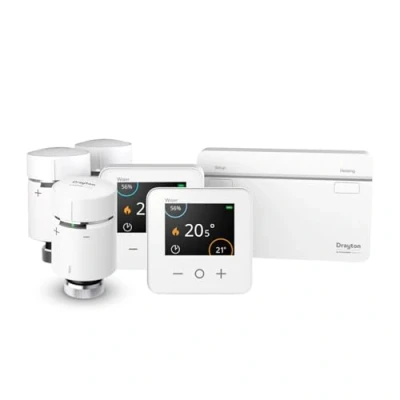 Image of Wiser By Drayton Smart Thermostat Heating Kit 3 with x Radiator TRV &amp; Hot Water for Conventional/ Combi Boiler Complete Control from Anywhere