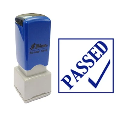 Image of Passed, Tick Design Self Inking Teacher Stamp in Blue Ink. (HS006)