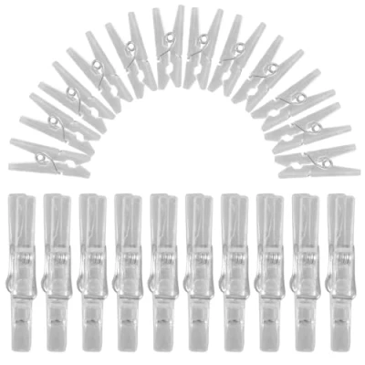 Image of Vorcool 50 Pcs Clear Plastic Mini Clothes Pegs Clips for Photo