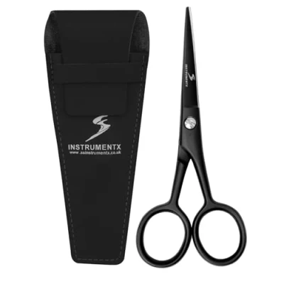 Image of SS INSTRUMENTX Beard and Moustache Scissors Professional for Ear Nose Hair, Stainless Steel Hair Trimming Scissor Eyebrows, Eyelashes