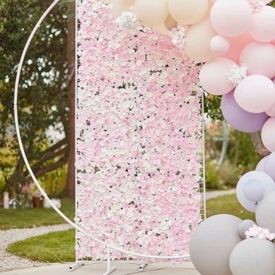Image of Ginger Ray &#039;A Touch of Pampas&#039; Pink &amp; White Foliage Tile Wedding Decoration 40cm x 60cm