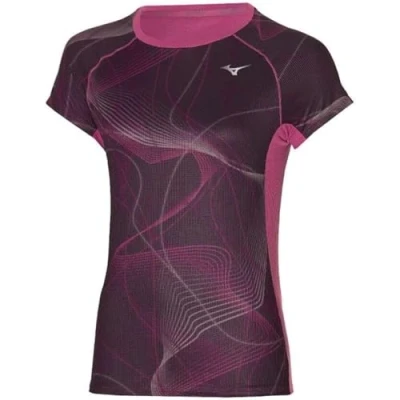 Image of Mizuno Women&#039;s Aero Tee Running, Grape Wine, S