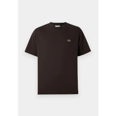 Image of Lacoste Classic Fit Cotton T shirt Dark Brown men&#039;s in