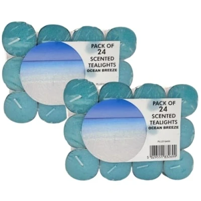 Image of FabFinds 48 Scented Tealights Candles 5 Hours (Ocean Breeze)