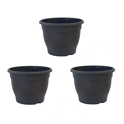 Image of Patio pots for Plants Dark Grey Made of durable garden plastic 32cm Planter by Thompson and Morgan (3)