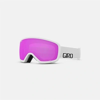 Image of Giro Stomp Youth Snow Goggles White Wordmark Amber Pink Lens One Size