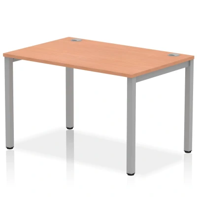 Image of Impulse Bench Single Row 1200 Silver Frame Office Desk Beech