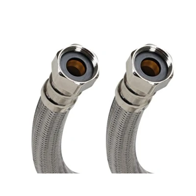 Image of Fluidmaster B1H12 Water Heater Connector, Braided Stainless Steel 3/4 F.I.P. Thread x Thread, 12 Inch Length
