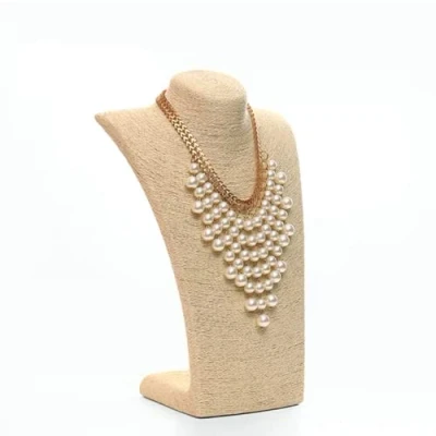 Image of Love de La Vie Hemp Rope Jewellery Display Stand Holder Necklace Organizer Bust Big Size (Beige)