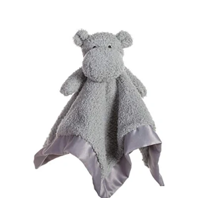 Image of Apricot Lamb Stuffed Animals Hippo Security Blanket Infant Nursery Character Luxury Snuggler Plush Lovey for Newborn Baby Doll Blanket(Hippo, 13 Inches)
