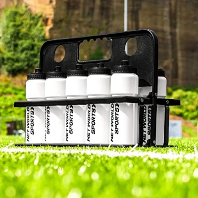 Image of 10 Sports Water Bottles [White] with Foldable Carrier 750ml Drinks