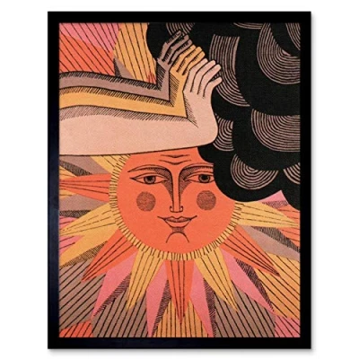 Image of Wee Blue Coo Political USSR Soviet Communism Sun Cloud World Peace Art Print Framed Poster Wall Decor 12X16 Inch
