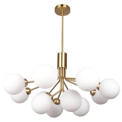Image of Cape Town 12 Light Globe Pendant Ceiling Brass, G9