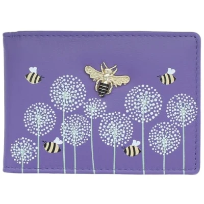 Image of Mala Leather Moonflower Collection Travel/Card Holder RFID Blocking 660_56 Purple