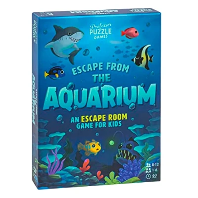 Image of Professor Puzzle Escape from the Aquarium Room Strategy Game Ages 8 to 11 1 6 Players 60 Minutes Playing Time