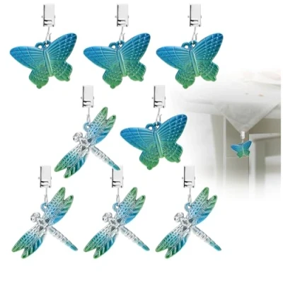 Image of com four® 8x tablecloth weights in the shape of dragonflies and butterflies clamps approx. 35g each (blue + blue)