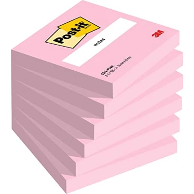 Image of Post it Notes, Pink, 76 mm x mm, 100 Sheets/Pad, 6 Pads/Pack