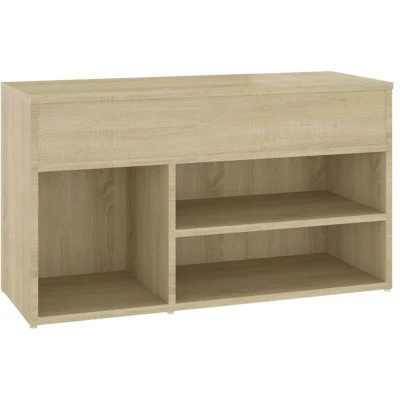 Image of vidaXL Shoe Bench Sonoma Oak 80x30x45 cm Engineered Wood