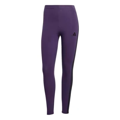 Image of adidas Women&#039;s Essentials 3 Stripes Cotton Leggings, Aurora Plum/Black, XS