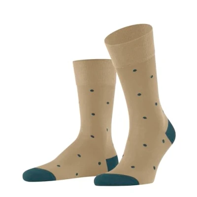 Image of FALKE Men&#039;s Dot M SO Cotton Patterned 1 Pair Socks, Beige (Jute 4093), 5.5 8