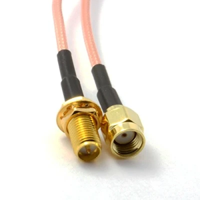 Image of WiFi Antenna EXTENSION Cable/Lead Wireless RP SMA 0.5m 50cm SHORT [0.5 metres]