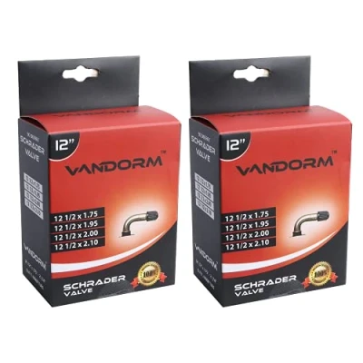Image of Vandorm 2 Pack 12&quot; 90 Degree Schrader Butyl Inner Tube For Prams Buggy Strollers Kids Bikes