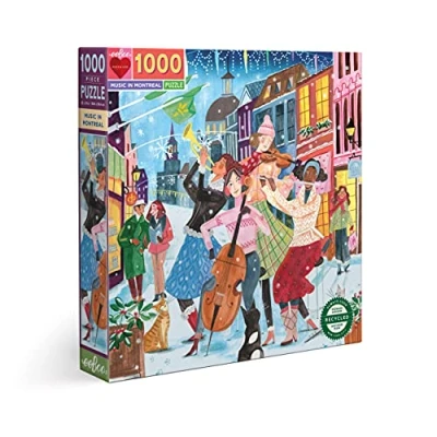 Image of eeBoo PZTMTL pièces Music in Montreal 1000 Piece Recycled Cardboard Adult Jigsaw Puzzle, Size: 58.5 x cm