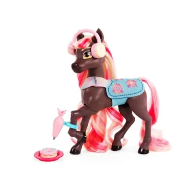 Image of Jakks Pacific Wild Manes Horse Toys for Girls, Lana Toy with Articulated Front Limbs, Donut Shop Cart, Includes Brush &amp; Barrette, Great Gift Suggested Ages 3+