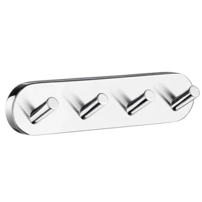 Image of Smedbo &quot;Home&quot; Chromed Quadruple Towel Hook, Polished Chrome,17.8 x 4 cm, Silver