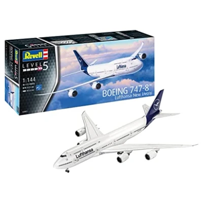 Image of Revell 03891 Boeing 747 8 &quot;Lufthansa&quot; New Livery 1:144 Scale Unbuilt/Unpainted Plastic Model Kit